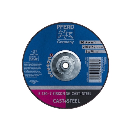 Pferd Grinding Wheel, T27, 9"x 1/4 61608